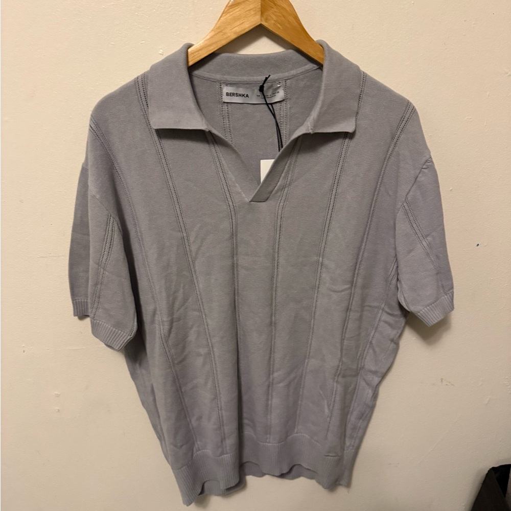 Oversized Gray Sweater Polo